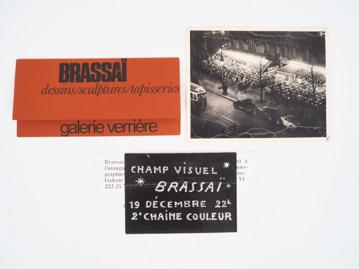 [BRASSAÏ]. ENSEMBLE DE 4 DOCUMENTS adressés à Anne-Marie et Robert Car