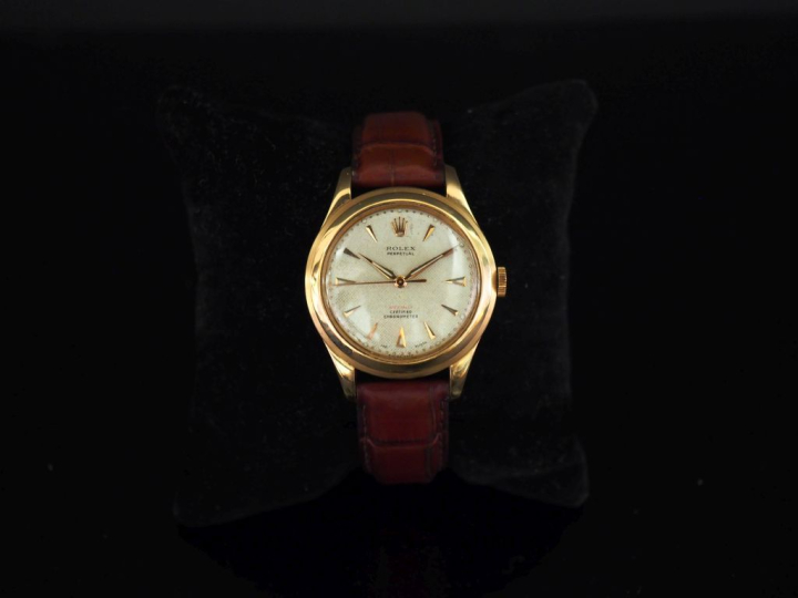 ROLEX « Boîte Française » No. 9186 Montre bracelet en or jaune 18k (75
