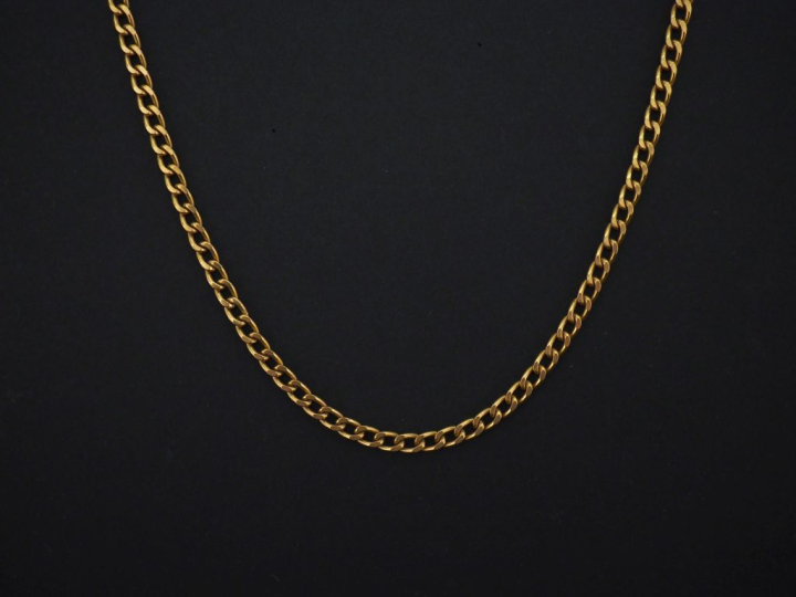 Sautoir en or jaune 750, maille gourmette.  Sans fermoir. Poids. 36,44