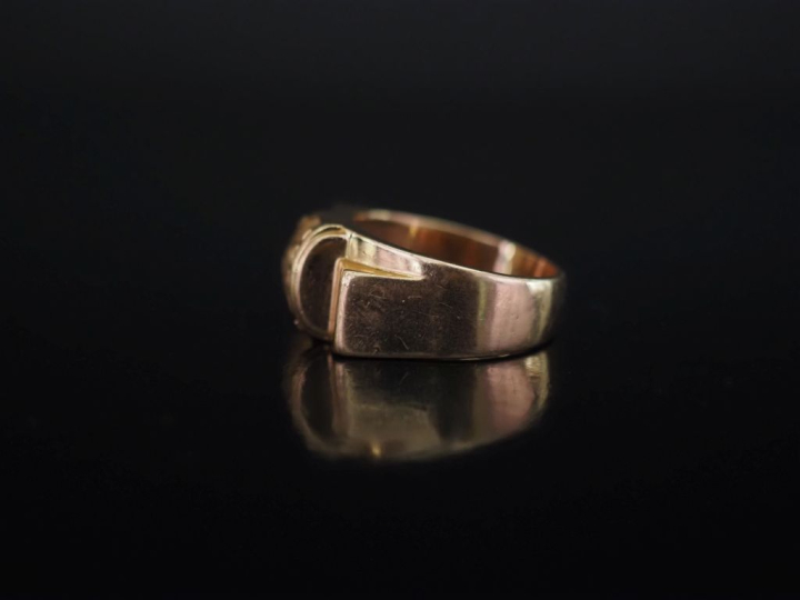 Monture de bague de style Art déco en or jaune 750.  TDD. 54 Poids. 7,