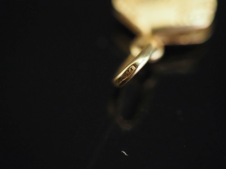 Pendentif en or jaune 750, en forme de coquillage retenant une perle b