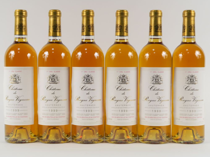 6 BOUTEILLES CHÂTEAU RAYNE VIGNEAU 1er CC SAUTERNES - 1999