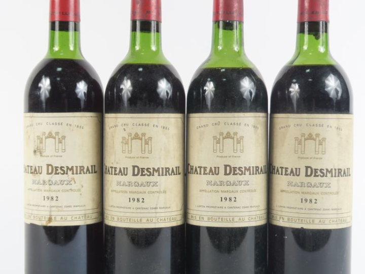 4 BOUTEILLES CHÂTEAU DESMIRAIL GCC MARGAUX - 1982 - 1 LB/2 HEP/1 MEP