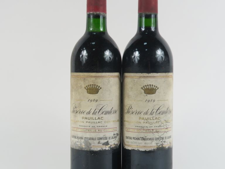 2 BOUTEILLES RÉSERVE DE LA COMTESSE PAUILLAC - 1989 - BG/1 ELA