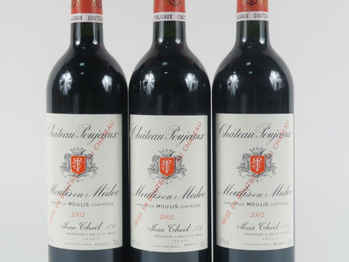 3 BOUTEILLES CHÂTEAU POUJEAUX MOULIS - 2002