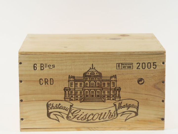 6 BOUTEILLES CHÂTEAU GISCOURS GCC MARGAUX - 2005 - CBO
