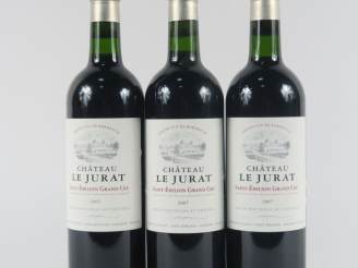 Vente aux enchères 3 BOUTEILLES CHÂTEAU LE JURAT GC ST ÉMILION - 2007