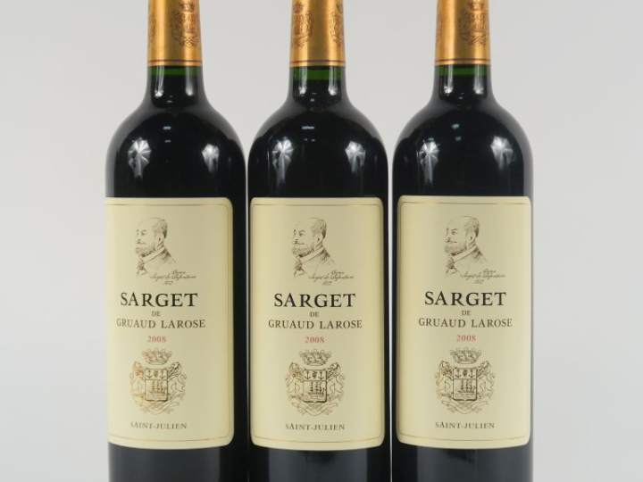 3 BOUTEILLES SARGET DE GRUAUD LAROSE ST JULIEN - 2008