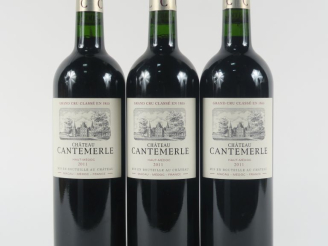 Vente aux enchères 3 BOUTEILLES CHÂTEAU CANTEMERLE GCC HAUT MÉDOC - 2011