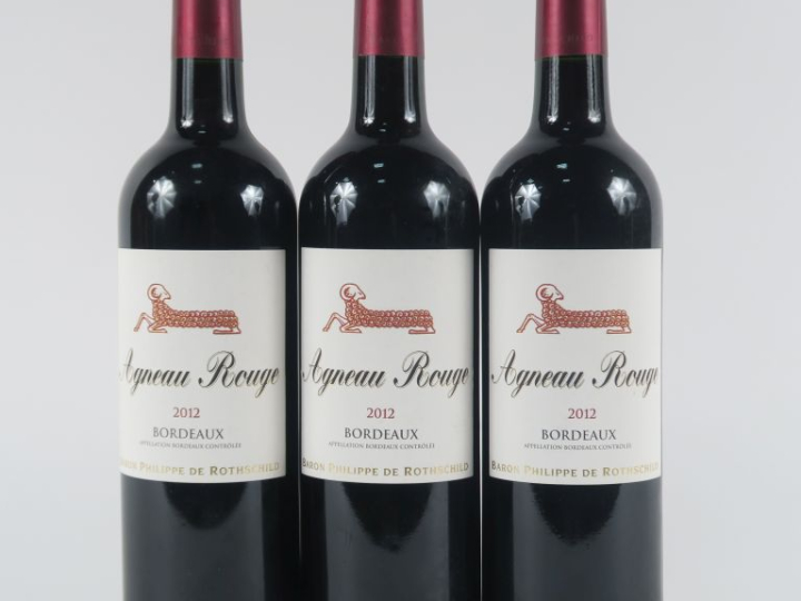 3 BOUTEILLES AGNEAU ROUGE BARON PHILIPPE DE ROTHSCHILD - 2012