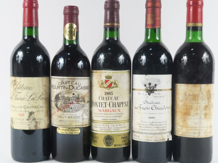 5 BOUTEILLES : 1 CHÂTEAU GRAND FAURIE LA ROSE GC ST ÉMILION 1995 ET - 
