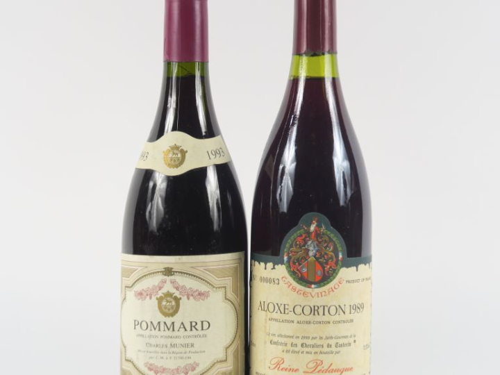 2 BOUTEILLES : 1 POMMARD CHARLES MUNIER 1993 - 1 ALOXE CORTON TASTEVIN
