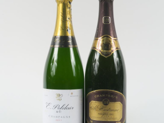 Vente aux enchères 2 BOUTEILLES CHAMPAGNE : 1 E. POLDAIR 'CUVÉE RÉSERVÉE' - 1 M. HOSTOMME