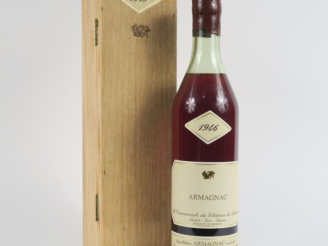 Vente aux enchères 1 BOUTEILLE ARMAGNAC CHÂTEAU DE LAUBADE - 1946 - COFFRET - MISE : 03/1