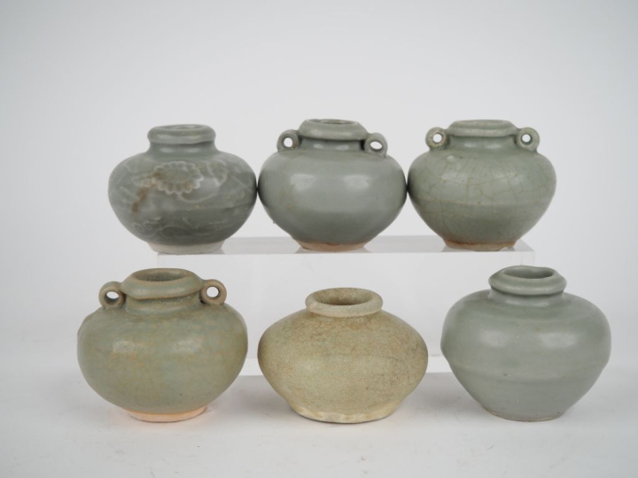Chine, Annam du XIIIe au XVIIe siècle, 6 petits pots globulaires en cé