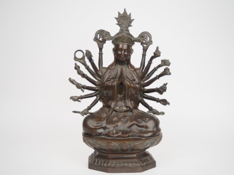 Vente aux enchères Vietnam, fin XIXe siècle,  Statuette en bronze, représentant la divini