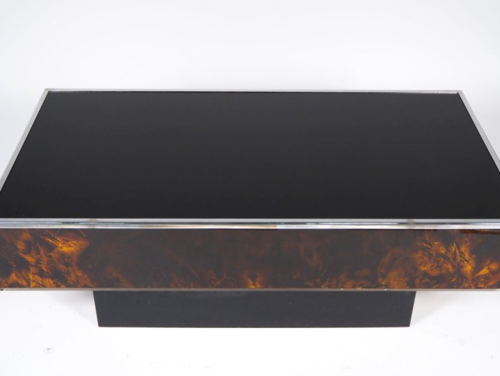 JC MAHEY pour Maison ROMEO. Table basse éclairante années 70 façon éca