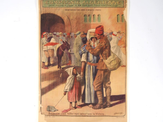 Vente aux enchères Affiche marouflée sur toile "Compagnie algérienne" (accidents) Dim. 11