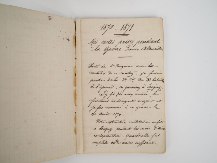 SOUVENIRS DE PAUL DUMAS (né en 1848, vétéran de la guerre de 1870  -Ca