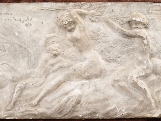 Vente aux enchères Antoine BOURDELLE. "Les trois rivières". Bas relief en plâtre.en signé