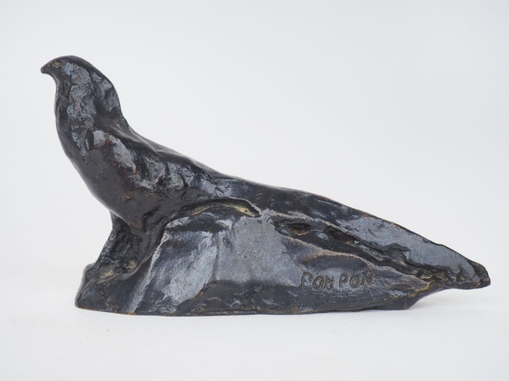 Francois POMPON (d'après) "Faisan". Sujet en bronze à patone noire.  S