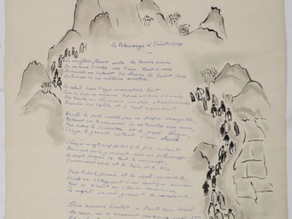 Vente aux enchères MAI THU (1906-1980) Dessin à l’encre noire sur papier, illustrant un p