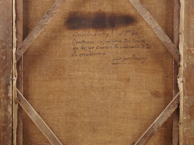 Charles BAZIRAY. "Portrait d'Adrien du Houlley". Huile sur toile titré