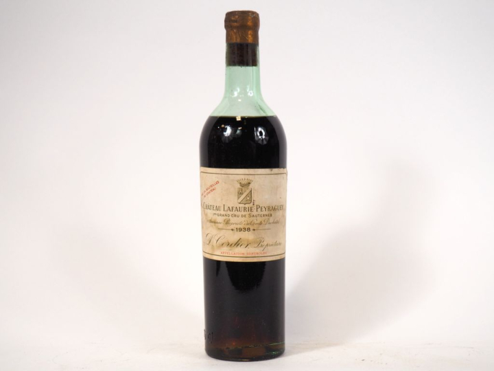 1 BOUTEILLE CHÂTEAU LAFAURIE PEYRAGUEY 1er CC SAUTERNES - 1938 - MEP-B