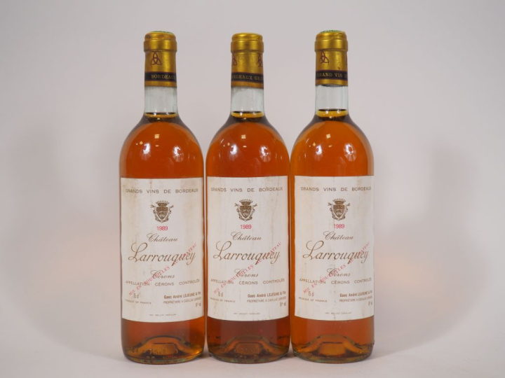 3 BOUTEILLES CHÂTEAU LARROUQUEY CÉRONS 1989 - ELT