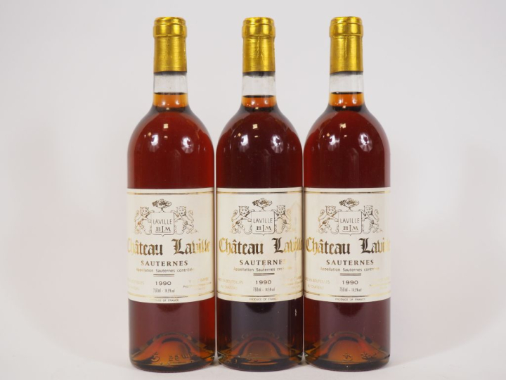 3 BOUTEILLES CHÂTEAU LAVILLE SAUTERNES - 1990