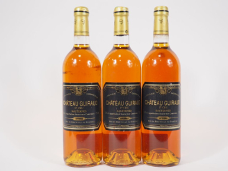 Vente aux enchères 3 BOUTEILLES CHÂTEAU GUIRAUD 1er CC SAUTERNES - 1996
