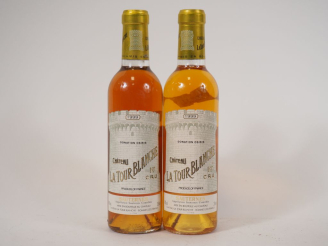 Vente aux enchères 2 BOUTEILLES (37,5 CL) CHÂTEAU LA TOUR BLANCHE 1er CC SAUTERNES - 1999