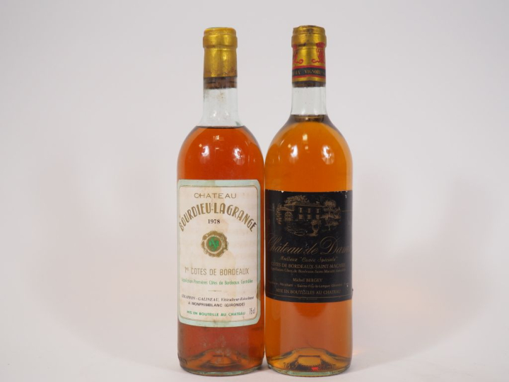 2 BOUTEILLES : 1 CHÂTEAU BOURDIEU LAGRANGE 1978 HEP - 1 CHÂTEAU DE DAM