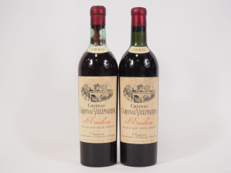 Vente aux enchères 2 BOUTEILLES CHÂTEAU CARDINAL VILLEMAURINE ST EMILION - 1950 - 1 LB/1 
