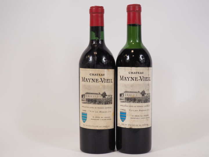 2 BOUTEILLES CHÂTEAU MAYNE VIEIL FRONSAC - 1966 - 1 MEP-HEP
