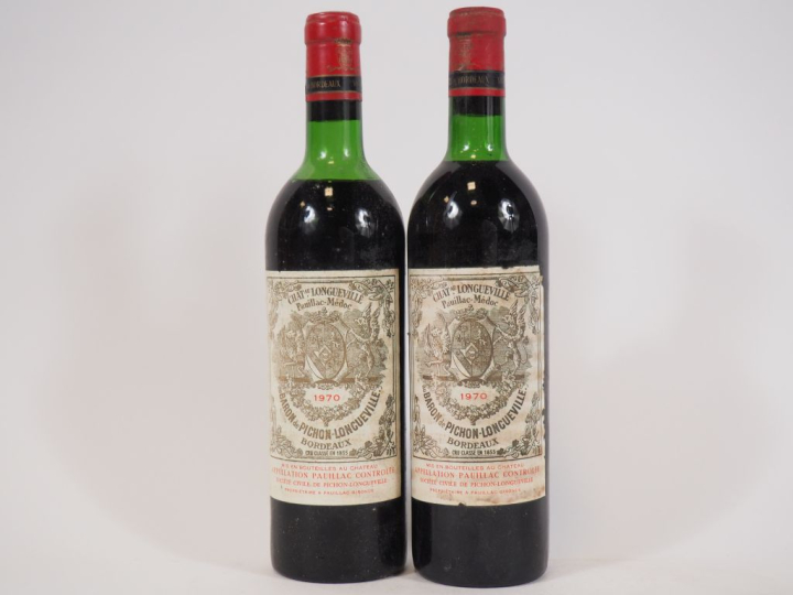 2 BOUTEILLES CHÂTEAU BARON PICHON DE LONGUEVILLE GCC PAUILLAC - 1970 -