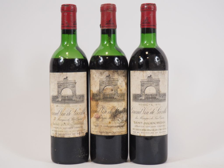 3 BOUTEILLES CHÂTEAU LEOVILLE DE LAS CASES ST JULIEN - 1970 - 1 LB-HEP