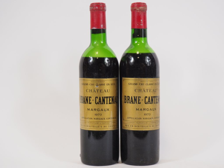 2 BOUTEILLES CHÂTEAU BRANE CANTENAC GCC MARGAUX - 1973 - 1 MEP-BEP/BOU