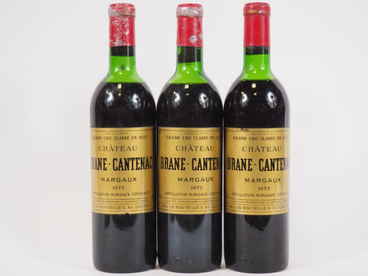 3 BOUTEILLES CHÂTEAU BRANE CANTENAC GCC MARGAUX - 1973 - 2 HEP/CAPS LE