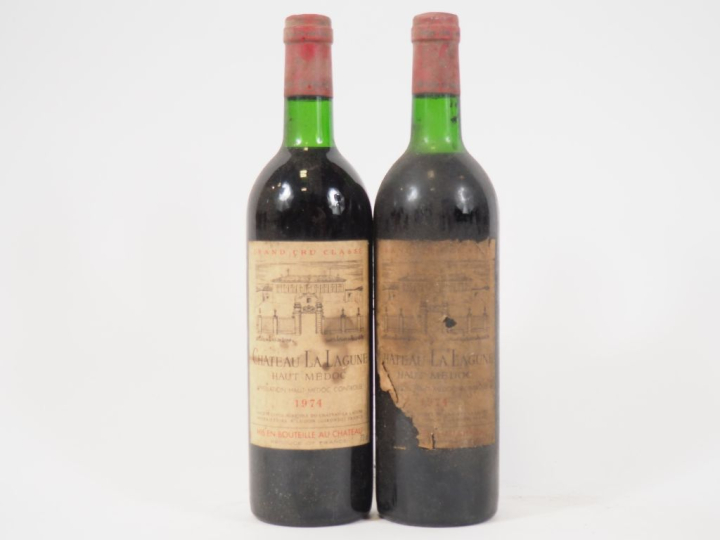 2 BOUTEILLES CHÂTEAU LA LAGUNE GCC HAUT MEDOC - 1974 - 1 BG - 1 LB/BTS
