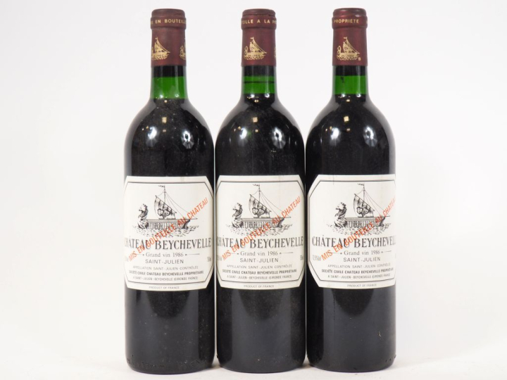 3 BOUTEILLES CHÂTEAU BEYCHEVELLE GCC ST JULIEN - 1986