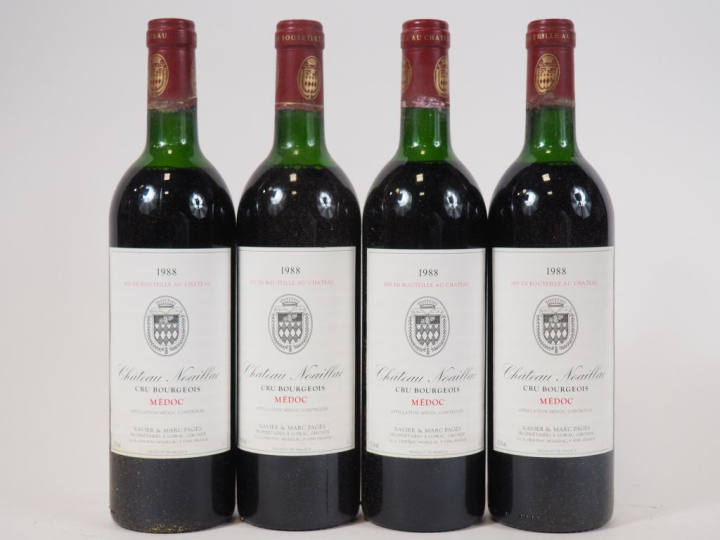 4 BOUTEILLES CHÂTEAU NOAILLAC CB MÉDOC - 1988 - 4 HEP