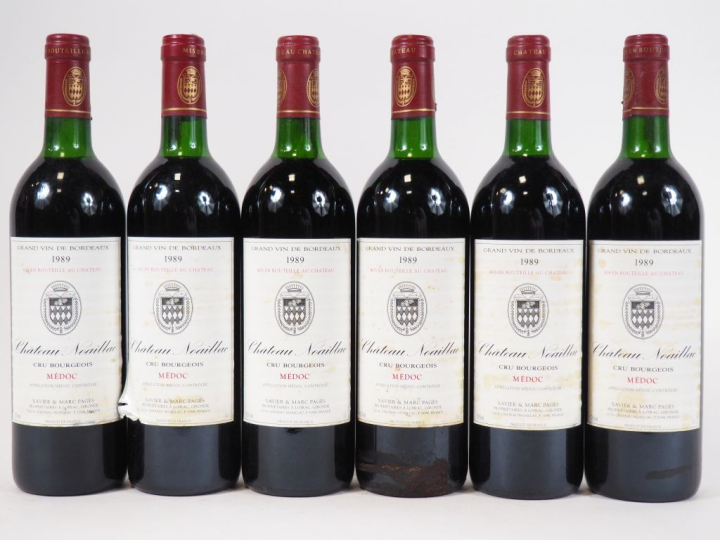 6 BOUTEILLES CHÂTEAU NOAILLAC CB MÉDOC - 1989 - 3 BG/3 LB