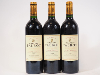 Vente aux enchères 3 BOUTEILLES CHÂTEAU TALBOT GCC ST JULIEN - 1995