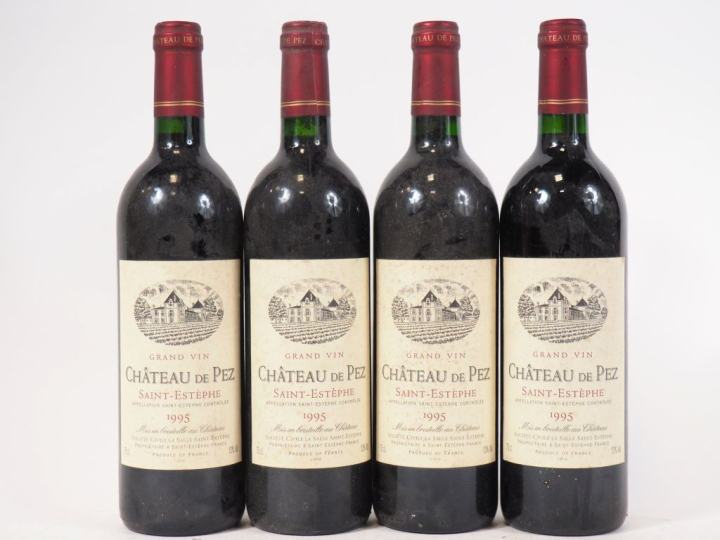 4 BOUTEILLES CHÂTEAU DE PEZ ST ESTÈPHE - 1995