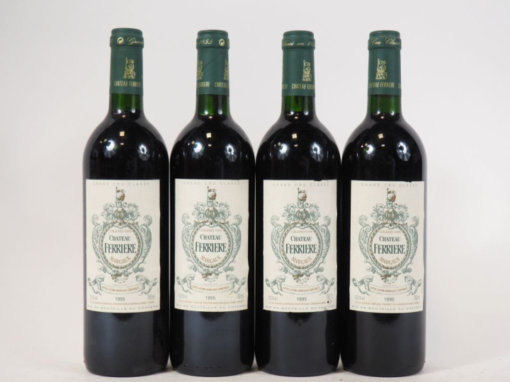 4 BOUTEILLES CHÂTEAU FERRIERE GCC MARGAUX - 1995