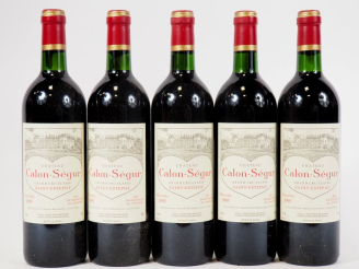 Vente aux enchères 5 BOUTEILLES CHÂTEAU CALON SÉGUR GCC ST ESTÈPHE - 1995 - BG