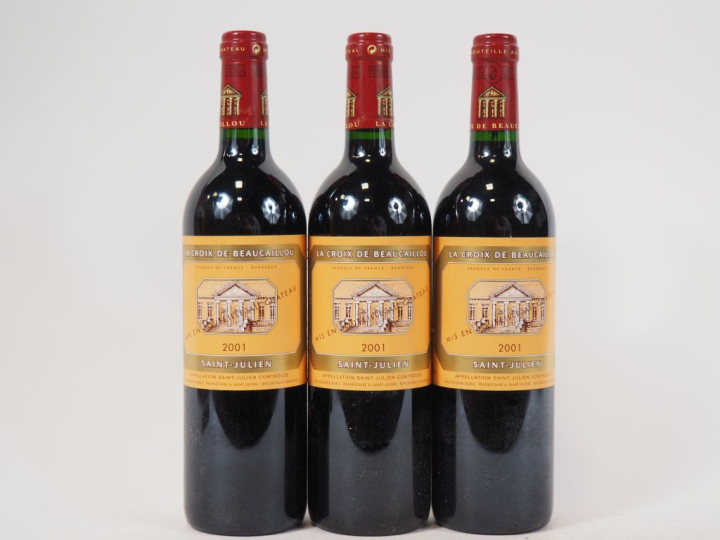 3 BOUTEILLES LA CROIX DE BEAUCAILLOU ST JULIEN - 2001