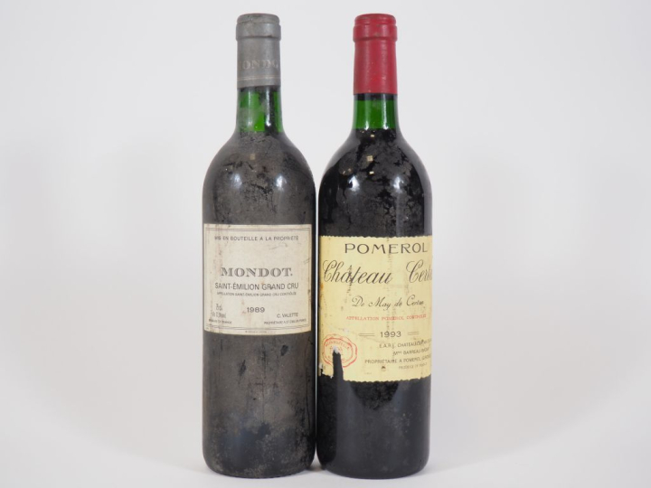 2 BOUTEILLES : 1 MONDOT GC ST EMILION 1989 BG/BS - 1 CHÂTEAU CERTAN PO