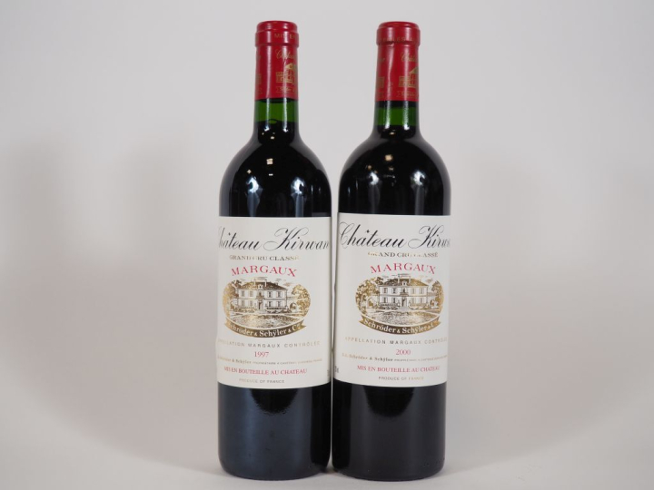 2 BOUTEILLES CHÂTEAU KIRWAN GCC MARGAUX : 1 de 1997 - 1 de 2000
